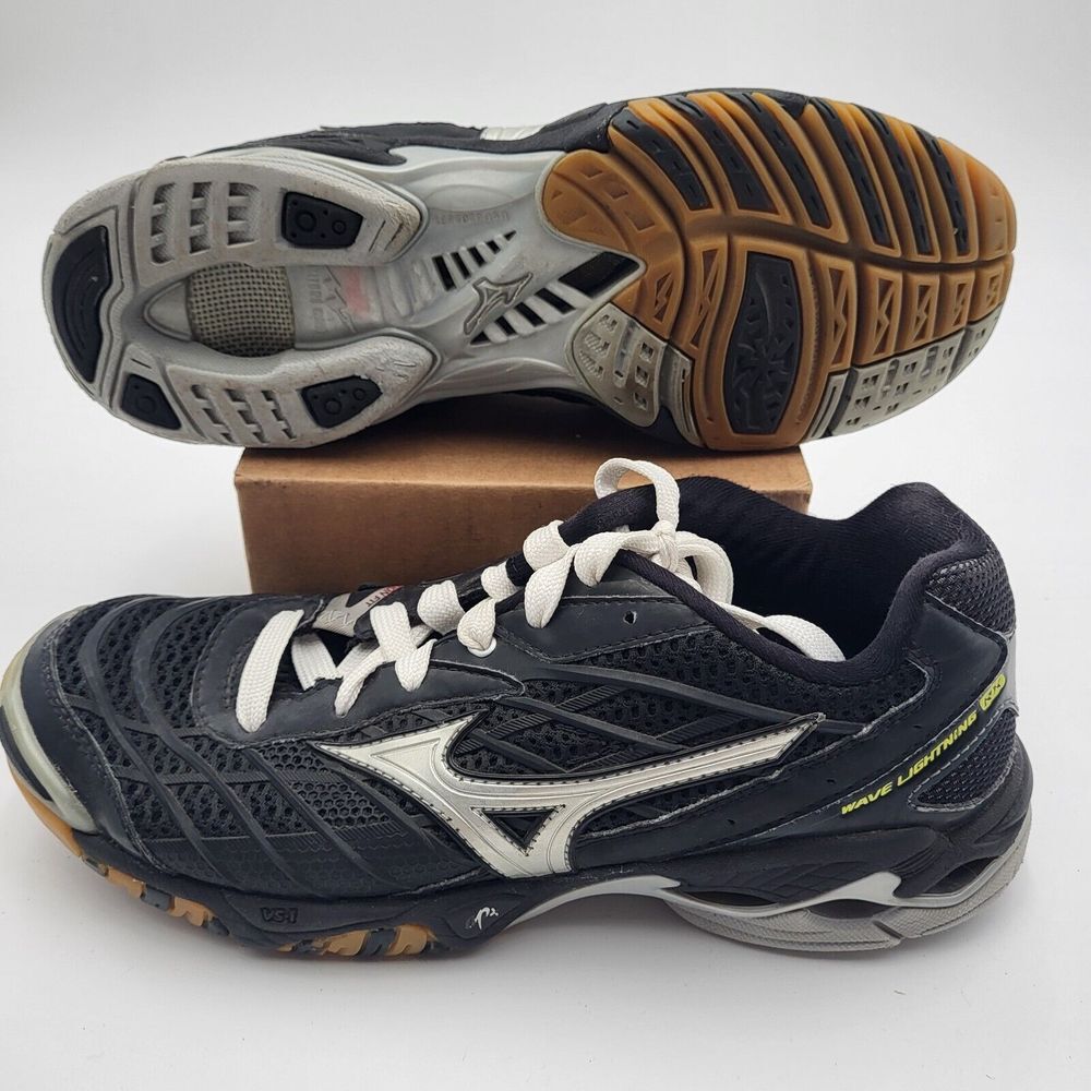 Mizuno Wave Lightning RX Womens 9.5 Black Volleyball Shoes Dynamotion‎ Fit